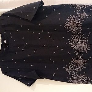 Vintage 80's K.B.Lawrence black print blouse